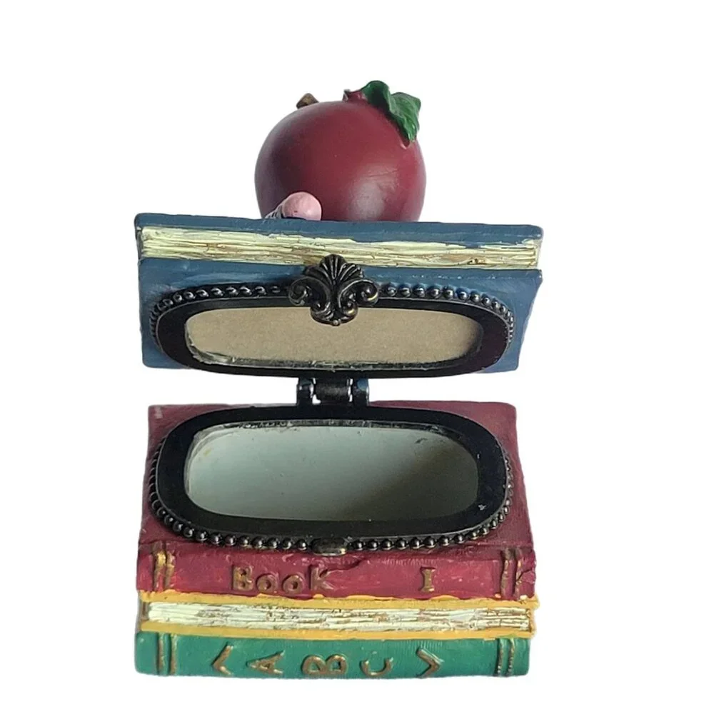 Trinket Box with Books, Apple, & Pencil Teacher Appreciation School Library